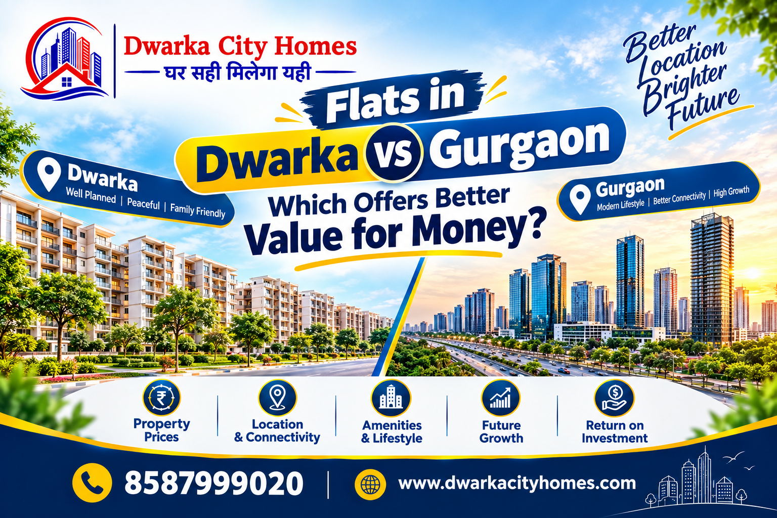 Flats in Dwarka vs Gurgaon Which Offers Better Value for Money
