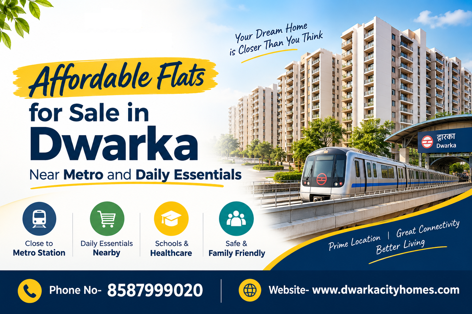 Affordable Flats for Sale in Dwarka Near Metro and Daily Essentials